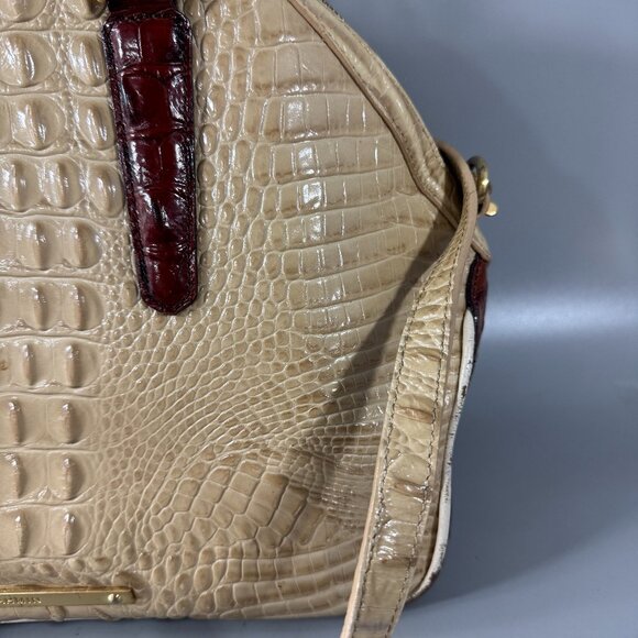 Brahmin Hudson Croc Embossed Leather Twill Tri- Texture Satchel - Picture 3 of 15